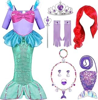 Spooktacular Creations Deluxe Mermaid Costume Set with Red Wig and Headband (Toddler (3-4))