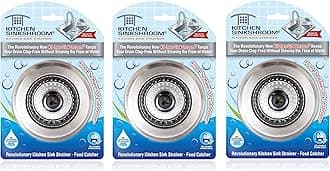 SinkShroom Kitchen Revolutionary Clog-Free Stainless Steel Sink Strainer, Black (Тhrее Pаck)