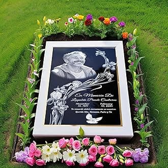 Custom Granite Memorial Stone for Cemetery, Garden, or Home Decor, 12x6x0.32 inches, Laser Engraved, Personalized Customization