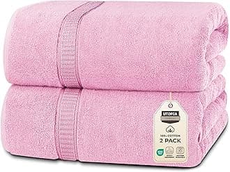 Luxurious Jumbo Bath Sheet (35 x 70 Inches, Pink) - 600 GSM 100% Ring Spun Cotton Highly Absorbent and Quick Dry Extra Large Bath Sheet - Super Soft Hotel Quality Towel (2-Pack)