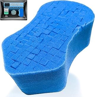 Premium Foam Ergonomic Grid Car Wash Sponge 1pc | Anti-Marring Sponge for Soap and Rinseless Washing | Cross-Cut, Easy Grip Sponge. Durable, Soft, Scratch-Free Car Cleaning and Detailing
