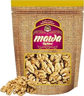 Premium Raw Chilean Walnuts 500g | Super Jumbo Size | Fresh and Crunchy from Mawa Dry Fruits Variety | Whole & All Natural | ELHP-90 Size | Resealable Zipper Pouch | 500g