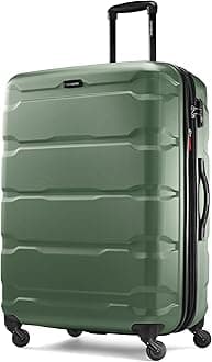 Samsonite Omni PC Hardside Expandable Luggage with Spinner Wheels, Checked-Large 28-Inch, Army Green