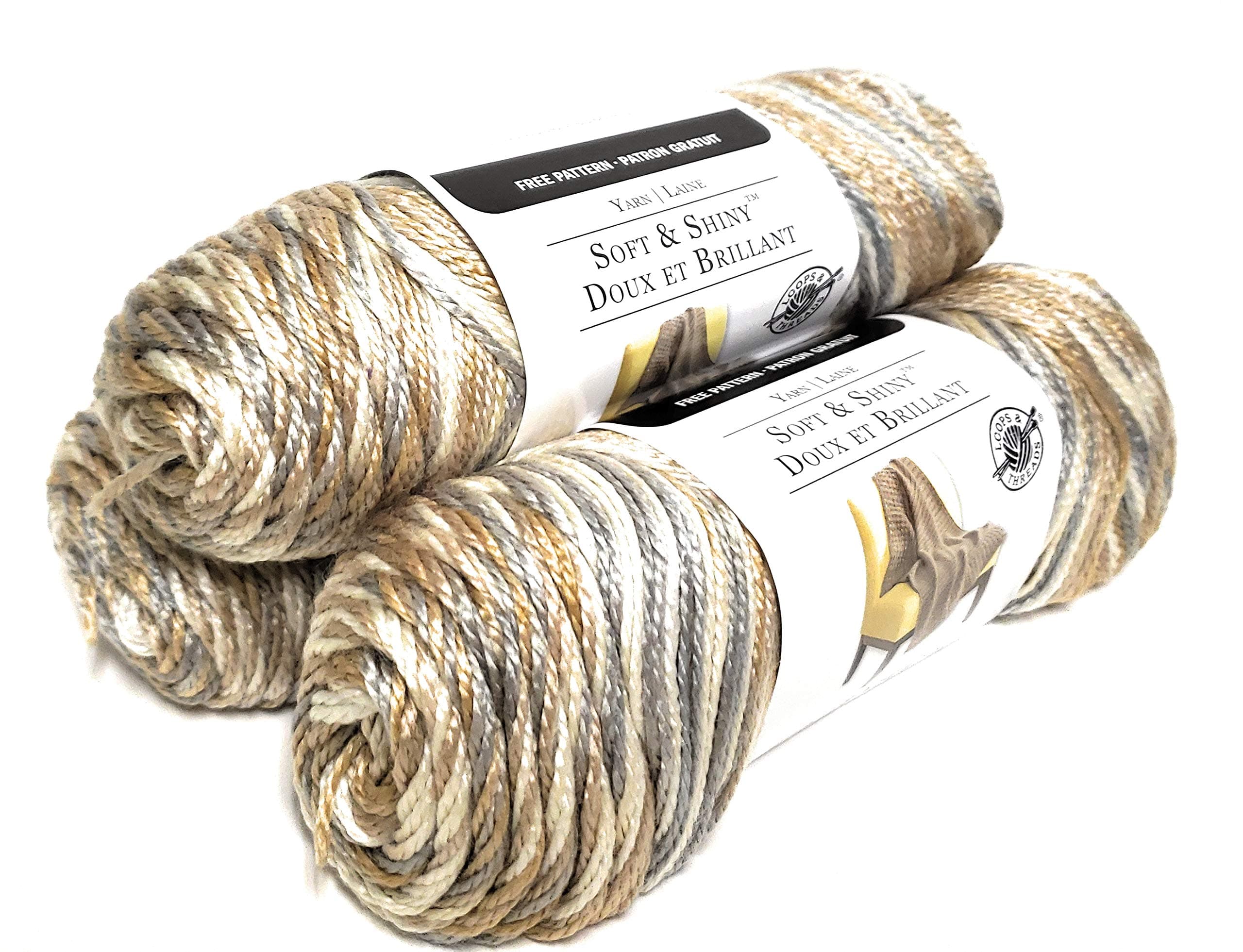Loops & Threads 3 Pack - Soft & Shiny Yarn by - 4 Ounces Each (12 Ounces Total) - Shimmer