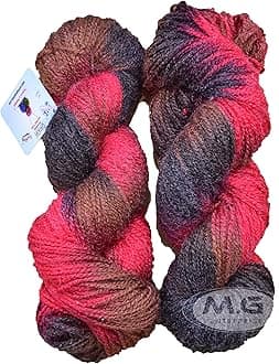 M.G ENTERPRISE Glow Knitting Yarn Wool, Mehroon 80 GMS Woolen Crochet Yarn Thread. Best Used with Knitting Needles, Crochet Needles-RO Art-BII