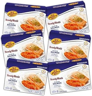 Kosher Ready Meals - Salmon Fillet Fish, Parve MRE Meal Ready to Eat, Protein Food, Halal, (6 Pack) Prepared Entree Fully Cooked, Shelf Stable Microwave Dinner, Travel, Military, Camping