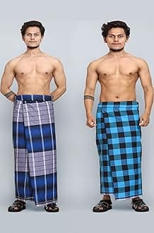 Cotton Stitched Lungi Pack Of 2 (Ready To Wear) 2.25Meter