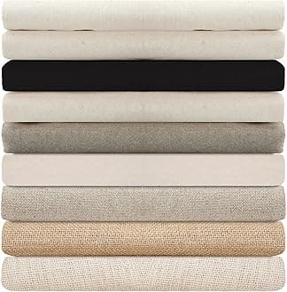 100% Cotton Canvas,Calico & Cotton Linen Mix Fabric for Craft,Paint,Patchwork,Apparel & Light Upholstery.Neotrim Natural Fibres,Eco-Friendly. [100% Cotton Canvas-Ecru (297gsm) - Half Meter]