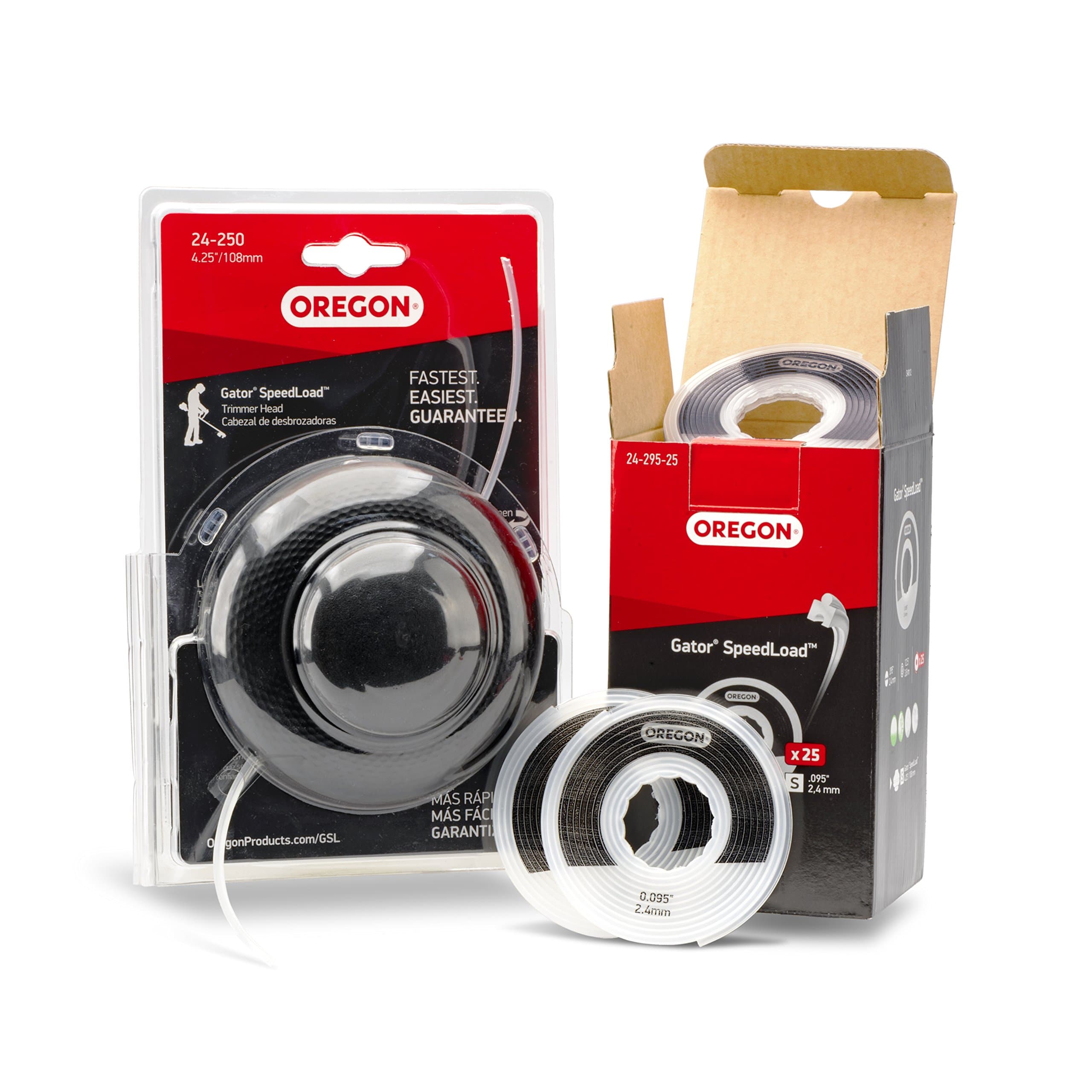 Gator SpeedLoad #24-250 4-1/4" Replacement String Trimmer Head for Gas Trimmers + 25 .095" x 13.8' Trimmer Line Disks. Fits Ryobi, Homelite & More (595420)
