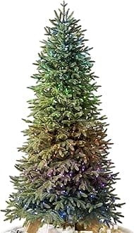 Balsam Hill Silverado Slim - Realistic Narrow Christmas Tree with True Needle Foliage with Premium Stand & Easy Assembly for Indoor Holiday Decorating, Twinkly, 7'