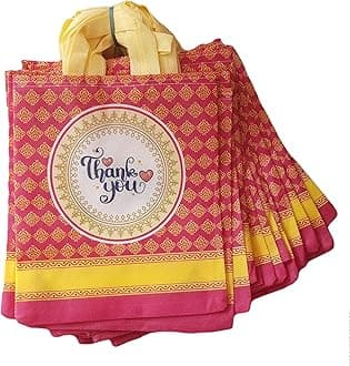 Ero Cotton Bags Return gift bag (Thank you Gift / Birthday Party Return Gift Bag/Wedding Gift Bag (Thamboolam bags) - Medium size (9x11) (Pack of 25, Pink)