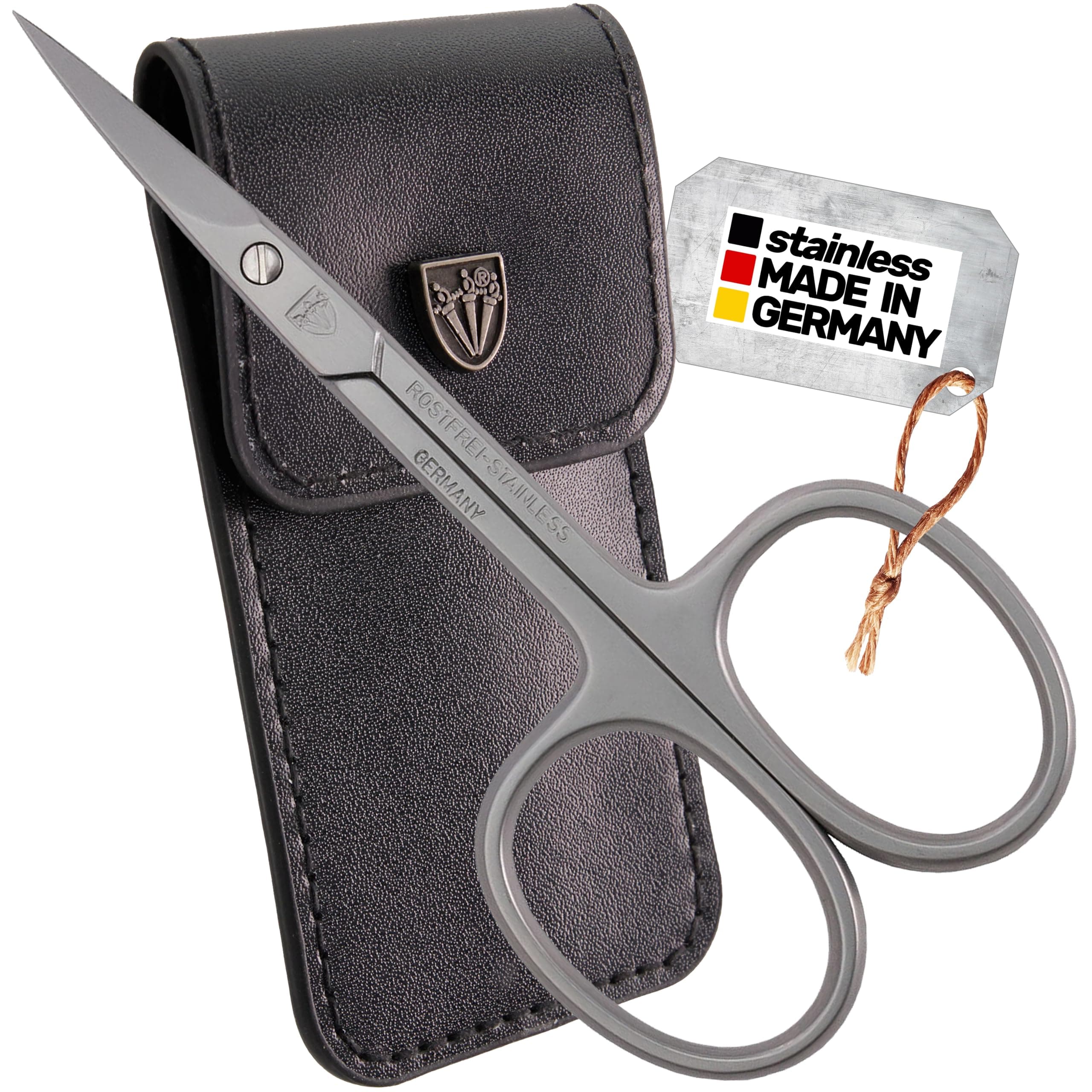 brand quality STAINLESS STEEL INOX CURVED CUTICLE SCISSORS (1 PIECE) with case for manicure pedicure - nail care by 3 Swords - Made in Germany