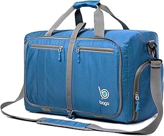 Bago Compact Duffle Bag for Travel Women & Men. Durable Lightweight Foldable Travel Duffel Bags For Traveling Women. 40L Duffle Bags a Reliable Weekender duffel or Overnight Bag With Shoe Compartment