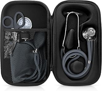 ASA TECHMED Medical Starter Kit – Stethoscope, Durable Blood Pressure Monitor, EMT Shears & Protective Carrying Case – Ideal for Healthcare Students & Professionals, Gray