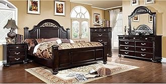 24/7 Shop at Home Syracuse 6-Piece Bedroom Set , King, Walnut