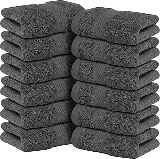 Infinitee Xclusives - 12 Pack Face Cloths |30x30 cm| 100% Cotton Wash Cloths - Ultra Soft & Highly Absorbent Fingertip Towels for Spa, Gym, Hotel & Bathroom |Shadow Grey|