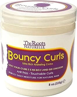 The Roots Naturelle Curly Hair Products Bouncy Curls (8 Ounce). Anti-frizz Cream for Natural Hair