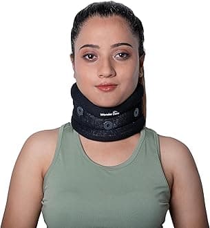 Wonder Care Soft Cervical Collar Adjustable Collar Neck Support Brace Neck Support Soft Neck Collar Neck Brace for Neck and Support for Women & Men_Black_Large