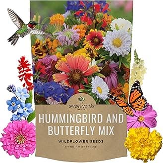 Bulk Wildflower Seeds Butterfly and Hummingbird Mix - 1 Pound Bag - Over 120,000 Open Pollinated Annual and Perennial Seeds