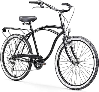 sixthreezeroAround The Block Men's Beach Cruiser Bike, Hybrid Bicycle with Rear Rack