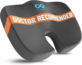 Memory Foam Seat Cushion for Back, Coccyx, & Tailbone Pain Relief - Work, Desk, Car, Gaming, and Home Office Accessories - Sciatica Chair Cushion Pad(Gray)