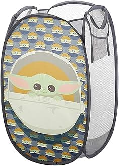 Idea Nuova Star Wars, The Mandalorian Pop Up Hamper Featuring The Child with Durable Carry Handles, 24" H x 23" W X 2" cm