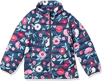 Amazon Essentials Girls and Toddlers' Lightweight Water-Resistant Packable Mock Puffer Jacket