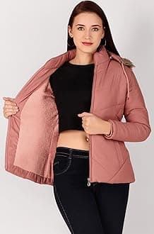Brazo Girls and Women's Puffer Regular Fit Bomber Jacket For Winter Wear | Hooded Neck | Full Sleeve | Zipper | Casual Jacket For Woman & Girl | Western Stylish Jacket For Women