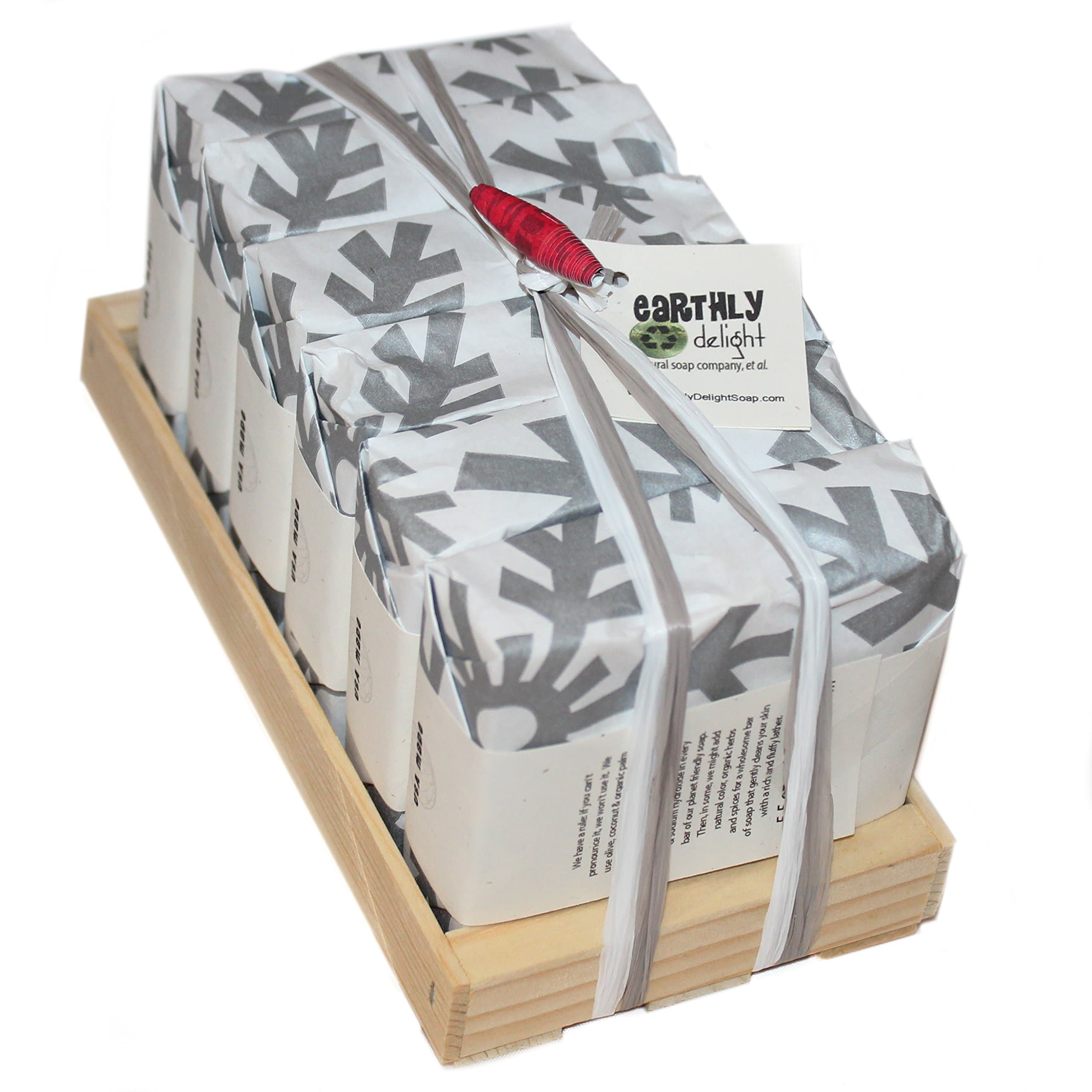 HANDMADE SOAP GIFT SET - Six Pack - All Natural Large 5 Oz. Bars - Vegan - Improve Skin Health - Safe For The Environment - Essential Oils - Gift Wrapped With Ribbon - Organic Palm Oil