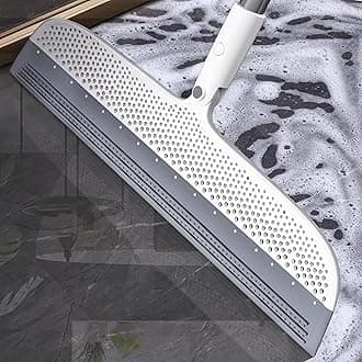 Rubber Squeegee Broom for Floors, 51.77" Long Handle Multi-Surface Magic Multifunction Broom, Pet Hair Remover Scraper for Laminate Carpets, Windows, Mirrors, Rugs, Hardwood, Tile Cleaning