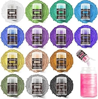 Aheroi Edible glitter Set of 15, Food Grade Edible Powder ocktail Glitter Shimmering Glitter for Drinks, Luster Dust Sprinkles Powder for Fondant Cake Decor(4g/0.14oz)