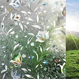 23.6in. by 78.7in. : Rabbitgoo Premium No Glue 3D Static Decorative Frosted Privacy Window Films for Glass,23.6in. by 78.7in. (60 X 200cm) Upgrade Version for Home Kitchen Office