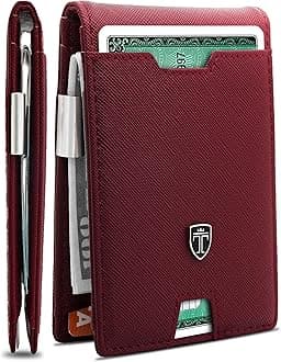 TRAVANDOMens Slim Wallet with Money Clip AUSTIN RFID Blocking Bifold Credit Card Holder for Men with Gift Box