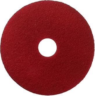 Floor Pad, Red, 305 mm | pack of 5 | for cleaning and buffing | reusable and washable polishing pad resists clogging and loading