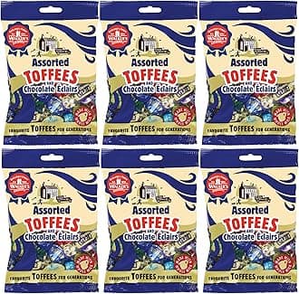 Walkers' Nonsuch Assorted English Toffees & Chocolate Éclairs – British Candy Mix with English Creamy Toffee, Milk & Dark Chocolate Covered, Banana Split & Eclairs – 5.29 Oz (Pack of 6)