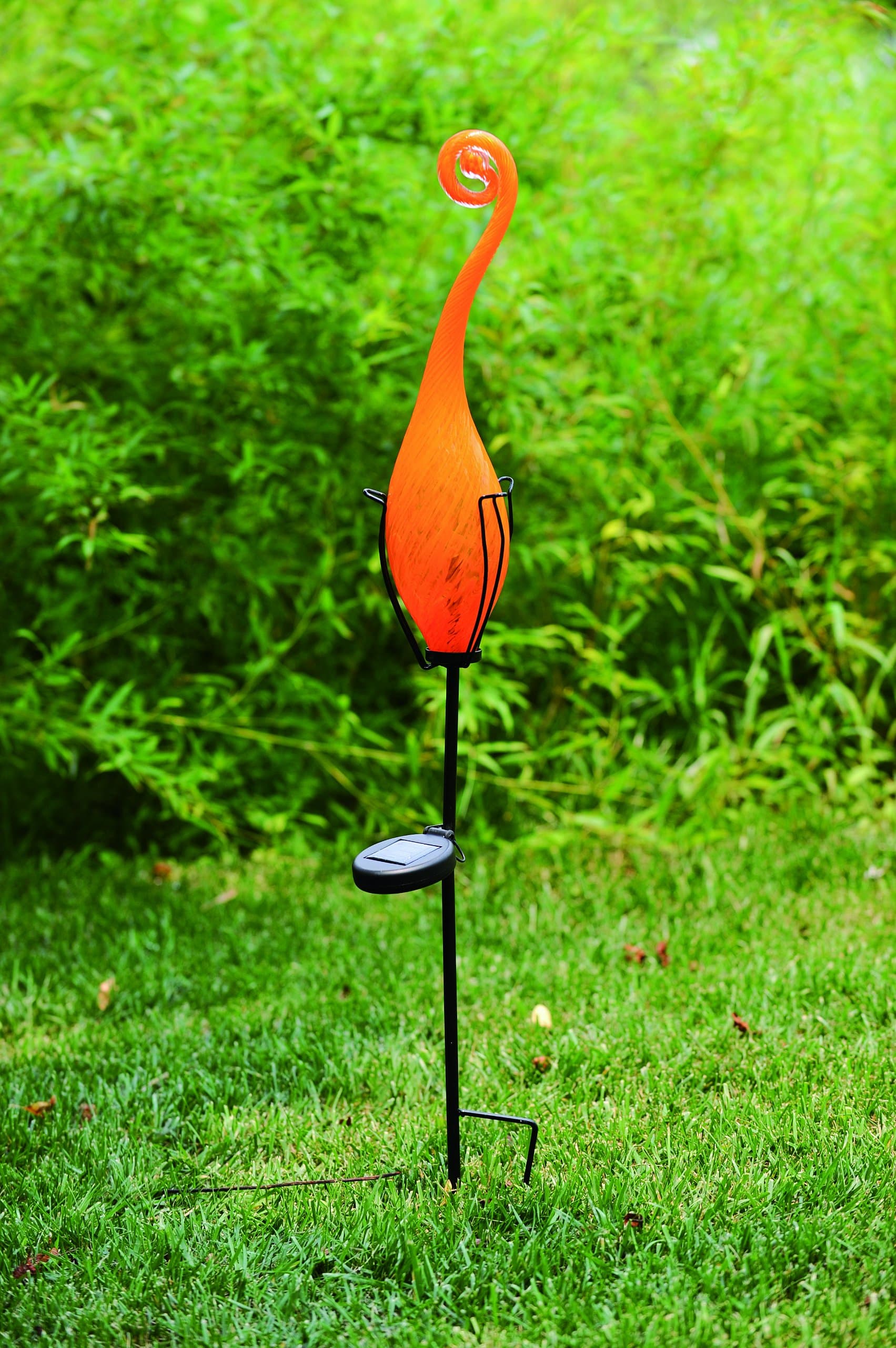 Solar Fiddle Top Yard Art, Orange