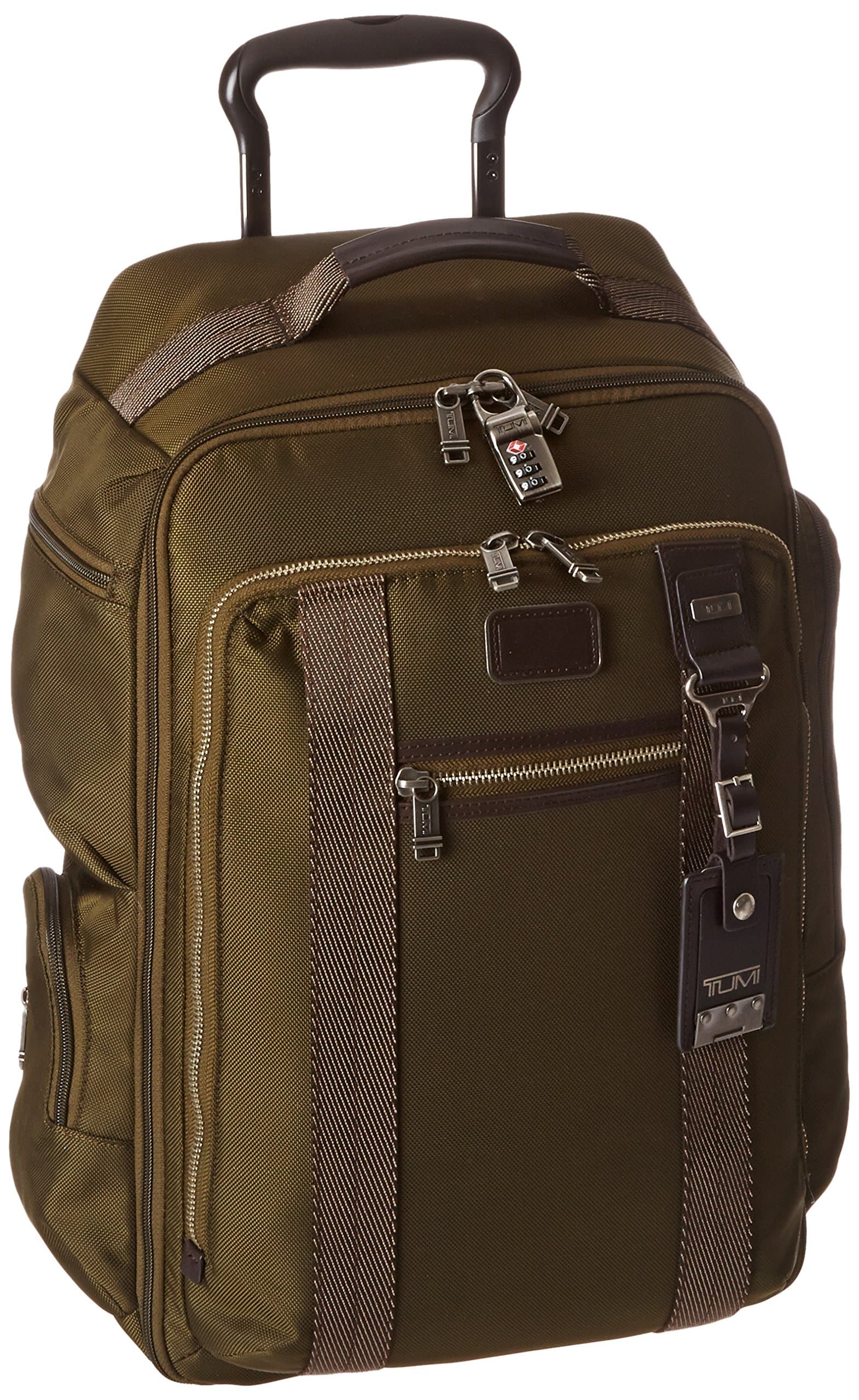 Tumi Alpha Bravo Peterson Wheeled Backpack, Olive, One Size