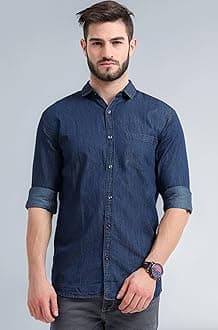 Miraan Men's Cotton Regular Fit Casual Denim Shirt (SIGDENIMM)