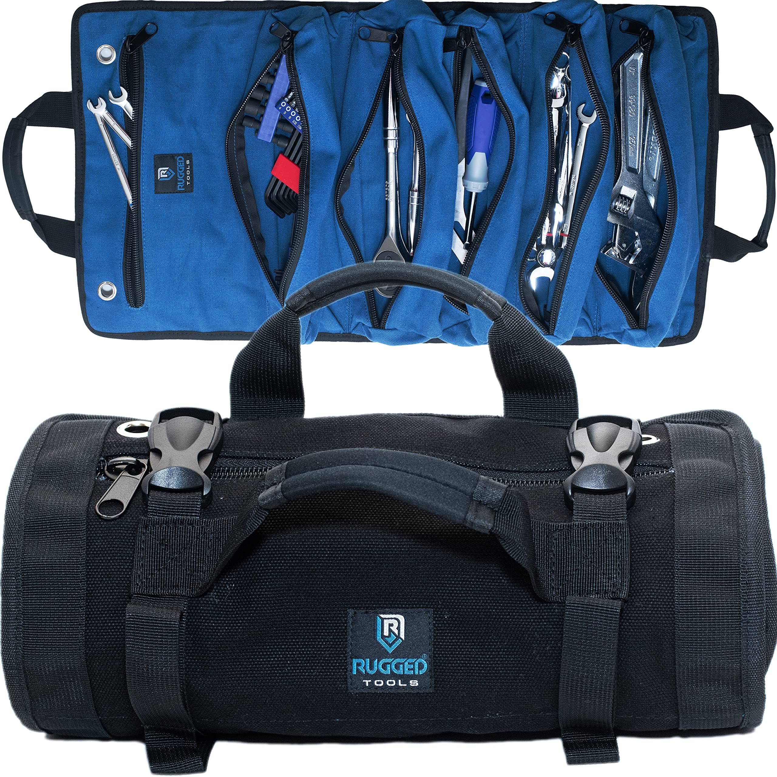 Deluxe Titan 7 Pocket Tool Roll Organizer by Rugged Tools