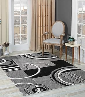GLORY RUGS Area Rug Modern 8x10 Grey Soft Hand Carved Contemporary Floor Carpet Gray with Premium Fluffy Texture for Indoor Living Dining Room and Bedroom Area