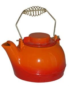 WSCWEKOR Kettle Cast Iron Fully Functional Enamelled Orange