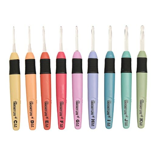 9PCS Light Up Crochet Lite Set Plastice Crochet hook with light For Sewing Tools