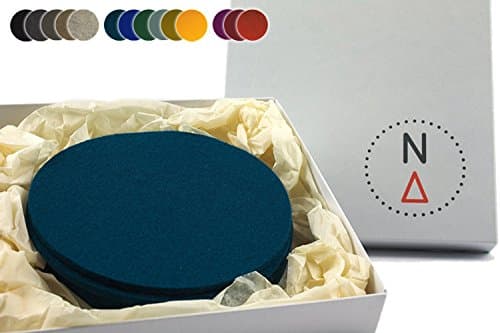 Felt Table Mat Round 10 cm for Glasses Set of 6 100% Wool Felt, Coasters Drinks Coasters Assorted Colours Dark Blue