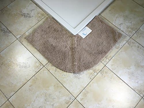 Luxury Microfibre Non Slip Quadrant Corner Shower Mat (Stone)