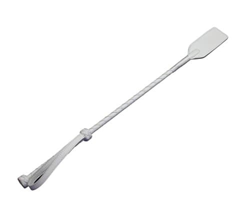 19.7" White Cow Leather Riding Crop