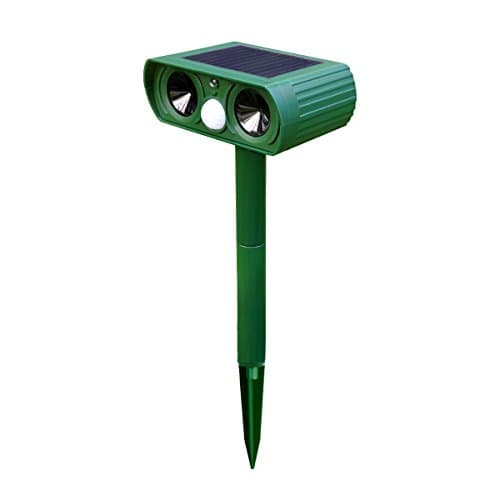 Willgo 2 Piece Solar Powered Sonic Pest Repeller Mole Repellent Repels Mole Gopher Vole Rodent Repeller Spike Waterproof