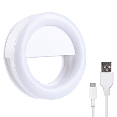 Ring Light for Phone Camera Rechargable Battery Selfie LED Camera Light 3 Level for iPhone iPad Sumsung Galaxy Photography Phones, White
