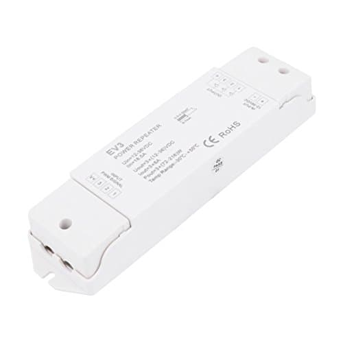 LED Signal Amplifier Power Repeater Data Extender PWM Constant Voltage 3 Channel 6A/CH DC12-36V for RGB WW/CW Single Color LED Strip LED Module(RGB Amplifier)