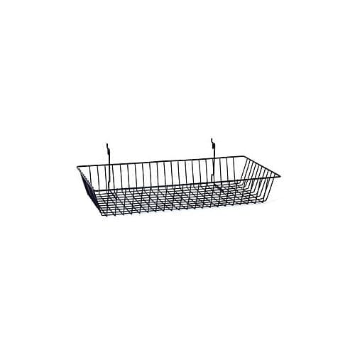 Black Wire Basket 24 W x 12 D x 4 H Inches - Pack of 6