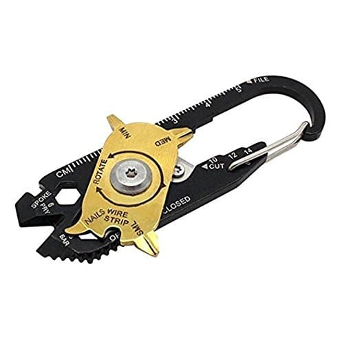 Tool Box 20 in 1 Multi-function EDC Tool Kit Carabiner Key Ring Knife Wrench Screwdriver Bottle Opener Outdoor Camping Emergency Survival Life-Saving Tool Birthday Valentines Day Gifts for Men